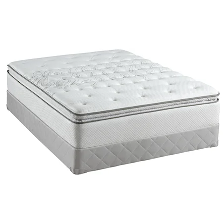 Twin Plush Euro Pillow Top Mattress and Foundation